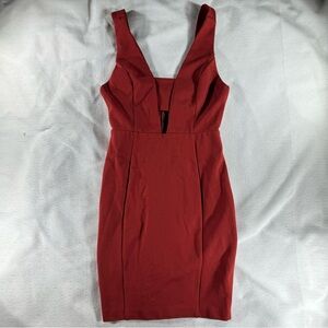 ASTR The Label Cut out Plunge neckline formal dress sexy chic bodycon zip cutout
